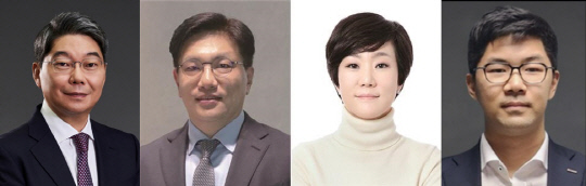 왼쪽부터 최성원 광동제약 대표이사 회장, 조규석 삼진제약 사장, 최지현 삼진제약 사장, 백인영 대원제약 상무. 각 사 제공.
